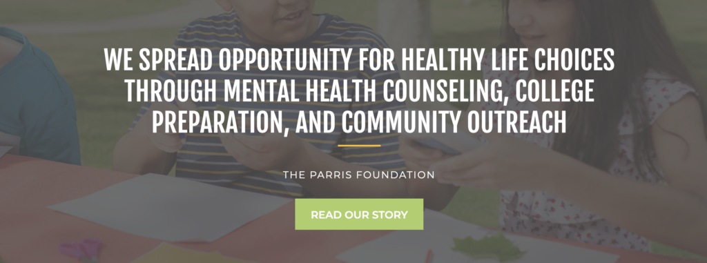 Homepage of The Parris Foundation website rebrand